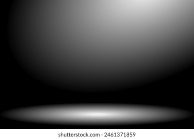 Dark grey room background with shadow, Soft smooth black and white studio backdrop, vector illustration design for background or product display