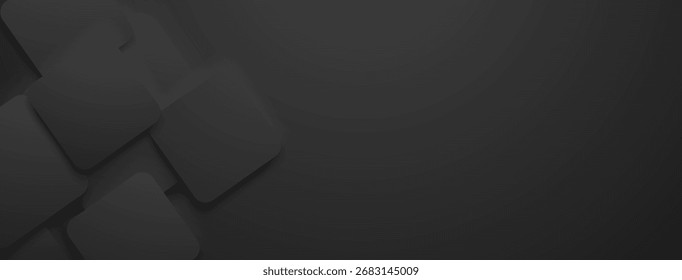 Dark grey rounded shapes overlap on a darker background, creating a layered effect.