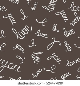 Dark grey seamless background with the words -I love you-