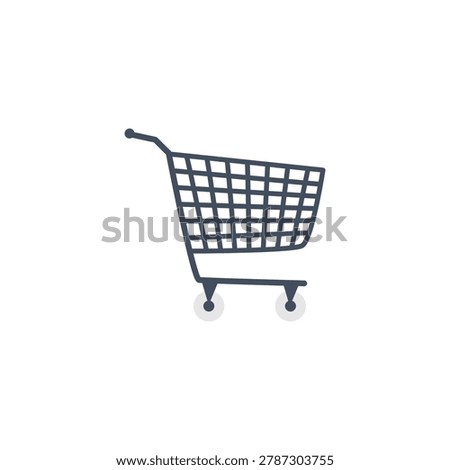 Dark Grey Shopping Cart Icon. E-commerce and Retail Concept