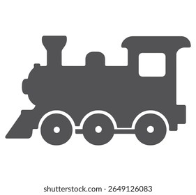 Dark grey silhouette of a steam locomotive train engine