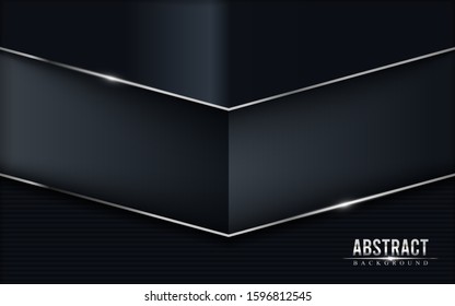 Dark grey with silver lines luxury abstract background design