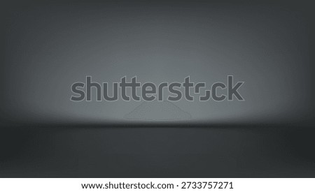 Dark Grey Studio Room With Soft Light Background. EPS10 Vector