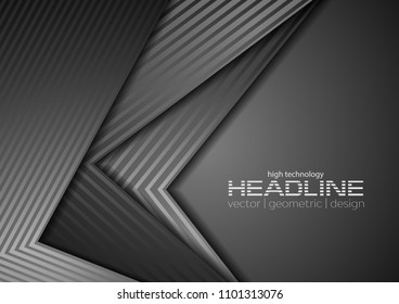 Fondo corporativo del concepto de tecnología gris oscuro. Diseño gráfico de vectores