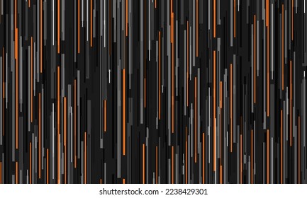 Dark grey tech modern abstract background with orange and gray stripes. Vector illustration