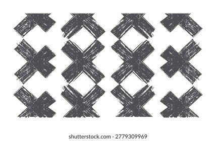 Dark grey textured cross shapes arranged in a repeating pattern