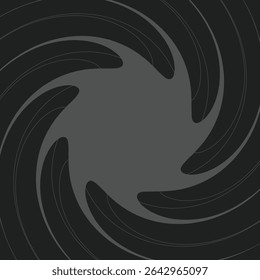 Dark Grey Twisted Star Frame Background ,Minimal Flat Style Illustration