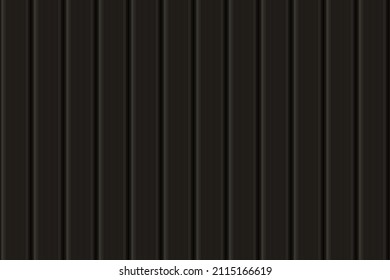 Dark grey vertical wooden, metal, or plastic seamless siding pattern of building cladding. Abstract vector pattern with texture. Horizontal wall decor for warehouse facade. Vinyl floor backhround