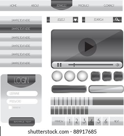 dark grey web designing element set