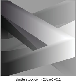 Fondo cuadrado vectorial abstracto gris oscuro y blanco con formas y líneas superpuestas. Antecedentes empresariales, corporativos, de la presentación del seminario.