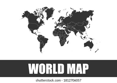 dark grey world map with word world map