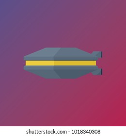 dark grey with yellow spaceship vector illustration. can use for web design with science, space and fantasy topic. spaceship of the other side earth