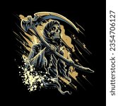 the dark grim reaper illustration vector