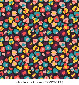 Dark groovy colorful leopard pattern
