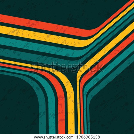 Dark grunge background with abstract lines silhouettes. Retro simple background with geometric wave lines