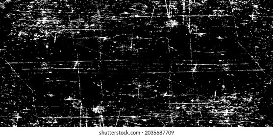 Dark grunge black and white background and old texture. Splashes texture. Brush stroke design element. Grunge background pattern of cracks, scuffs, chips, stains, ink spots, lines. sign or Signboard.