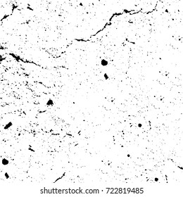 Dark grunge black and white vector. Abstract monochrome background for design and print. Vintage old texture of stains, cracks, chips, abrasions, scratches
