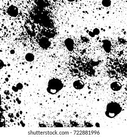 Dark grunge black and white vector. Abstract monochrome background for design and print. Vintage old texture of stains, cracks, chips, abrasions, scratches