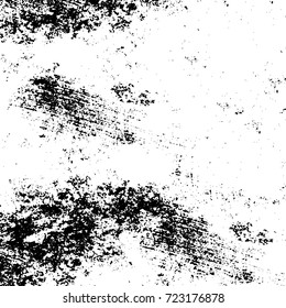 Dark grunge black and white vector. Abstract monochrome background for design and print. Vintage old texture of stains, cracks, chips, abrasions, scratches