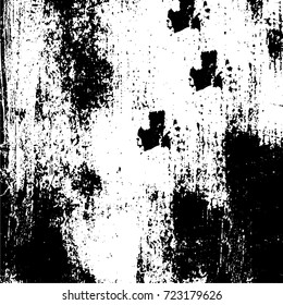 Dark grunge black and white vector. Abstract monochrome background for design and print. Vintage old texture of stains, cracks, chips, abrasions, scratches