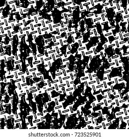Dark grunge black and white vector. Abstract monochrome background for design and print. Vintage old texture of stains, cracks, chips, abrasions, scratches
