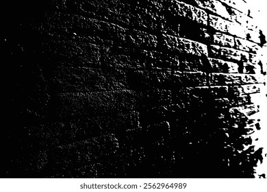 Dark Grunge Brick Wall Texture with High Contrast for Creative Designs