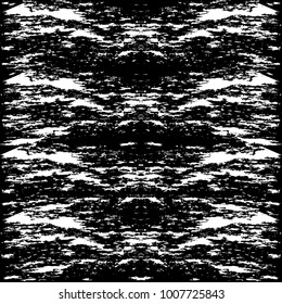 Dark grunge chaotic pattern. Fantasy abstract texture. Chaotic picture rough crack, scratch of surface. Monochrome template for illustration art retro on wallpaper, paper, fabric. Vector illustration