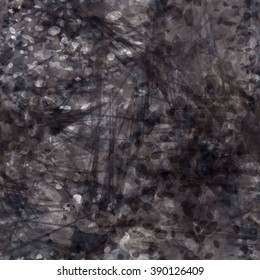 Dark grunge pattern. The spots, lines and scratches randomly mixed. Grey abstract background. Vector seamless pattern.