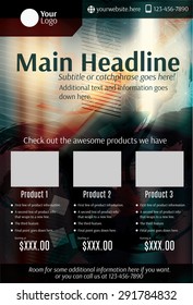 Dark grunge product flyer or poster template