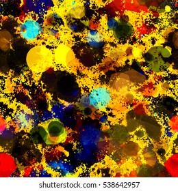 Dark grunge seamless pattern with gold and red inclusion.