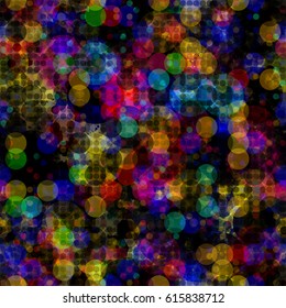 Dark grunge seamless texture from transparent circles. 