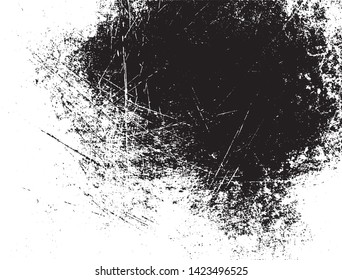 Dark grunge urban texture vector. Distressed overlay texture. Grunge background. Abstract obvious dark worn textured effect. Vector Illustration. Black isolated on white. EPS10.
