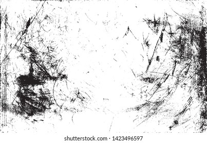 Dark grunge urban texture vector. Distressed overlay texture. Grunge background. Abstract obvious dark worn textured effect. Vector Illustration. Black isolated on white. EPS10.