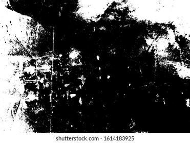 Dark grunge urban texture vector. Distressed overlay texture. Grunge background. Abstract obvious dark worn textured effect. Vector Illustration. Black isolated on white. EPS10.