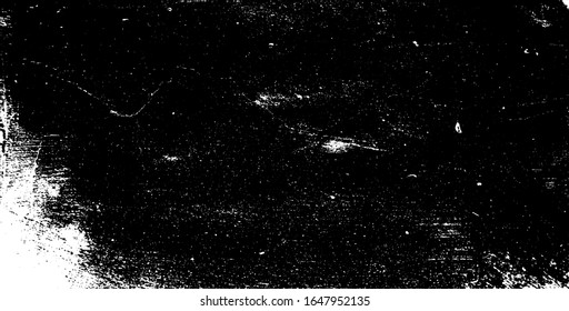 Vector de textura urbana de grunge oscuro. Textura superpuesta angustiada. Borde fondo. Efecto abstracto oscuro usado en textura. Ilustración vectorial. Negro aislado en blanco. EPS10.