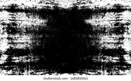Vector de textura urbana de grunge oscuro. Textura superpuesta angustiada. Borde fondo. Efecto abstracto oscuro usado en textura. Ilustración vectorial. Negro aislado en blanco. EPS10.