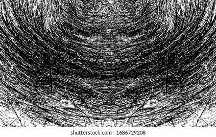 Vector de textura urbana de grunge oscuro. Textura superpuesta angustiada. Borde fondo. Efecto abstracto oscuro usado en textura. Ilustración vectorial. Negro aislado en blanco. EPS10.