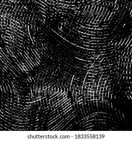 Vector de textura urbana de grunge oscuro. Textura superpuesta angustiada. Borde de fondo. Resumen obvio efecto de textura oscuro y desgastado. Ilustración vectorial. Negro aislado en blanco. EPS10.