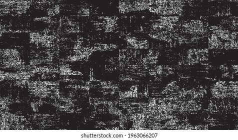 Vector de textura urbana de grunge oscuro. Textura superpuesta angustiada. Borde de fondo. Resumen obvio efecto de textura oscuro y desgastado. Ilustración vectorial. Negro aislado en blanco. EPS10.