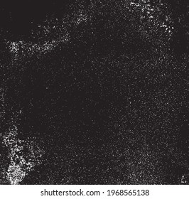 Vector de textura urbana de grunge oscuro. Textura superpuesta angustiada. Borde de fondo. Resumen obvio efecto de textura oscuro y desgastado. Ilustración vectorial. Negro aislado en blanco. EPS10.