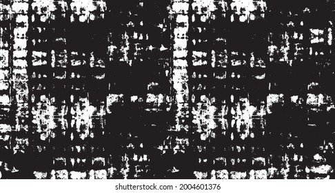 Vector de textura urbana de grunge oscuro. Textura superpuesta angustiada. Borde de fondo. Resumen obvio efecto de textura oscuro y desgastado. Ilustración vectorial. Negro aislado en blanco. EPS10.