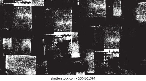 Dunkle Grunge urbane Textur Vektor. Verzerrte Overlay-Textur. brüchiger Hintergrund. Abstrakter offensichtlicher dunkel abgenutzter strukturierter Effekt. Vektorgrafik. Schwarz einzeln auf Weiß. EPS10.