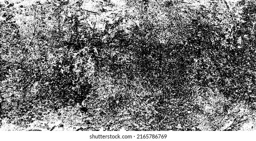 Vector de textura urbana de grunge oscuro. Textura superpuesta angustiada. Borde de fondo. Resumen obvio efecto de textura oscuro y desgastado. Ilustración vectorial. Negro aislado en blanco. EPS10.