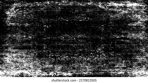Vector de textura urbana de grunge oscuro. Textura superpuesta angustiada. Borde de fondo. Resumen obvio efecto de textura oscuro y desgastado. Ilustración vectorial. Negro aislado en blanco. EPS10.