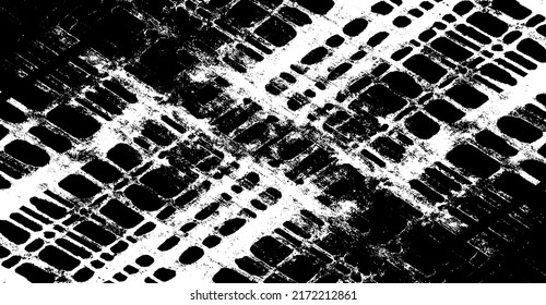 Vector de textura urbana de grunge oscuro. Textura superpuesta angustiada. Borde de fondo. Resumen obvio efecto de textura oscuro y desgastado. Ilustración vectorial. Negro aislado en blanco. EPS10.