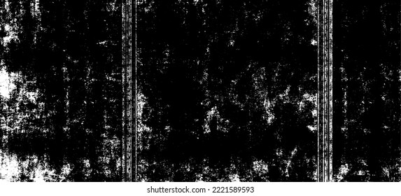 Vector de textura urbana de grunge oscuro. Textura superpuesta angustiada. Borde de fondo. Resumen obvio efecto de textura oscuro y desgastado. Ilustración vectorial. Negro aislado en blanco. EPS10.