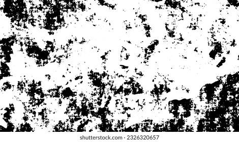 Vector de textura urbana de grunge oscuro. Textura superpuesta angustiada. Borde de fondo. Resumen obvio efecto de textura oscuro y desgastado. Ilustración vectorial. Negro aislado en blanco. EPS10.