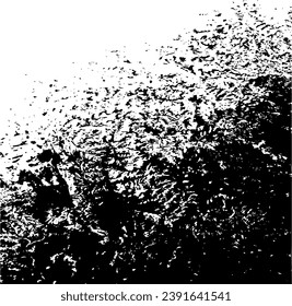 Vector de textura urbana de grunge oscuro. Textura superpuesta angustiada. Borde de fondo. Resumen obvio efecto de textura oscuro y desgastado. Ilustración vectorial. Negro aislado en blanco. EPS10.