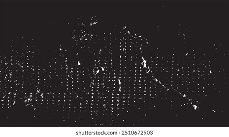 Dunkler farbiger urbaner Texturvektor. Textur des Overlays wird gestört. Grunge Hintergrund. Abstrakter, offensichtlicher, dunkler, abgenutzter, strukturierter Effekt. Vektorgrafik. Schwarz einzeln auf Weiß. EPS10.