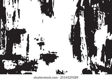 Dark grunge vector overlay. Black and white rough texture. Monochrome Background. Black Grunge art. Abstract noise background.